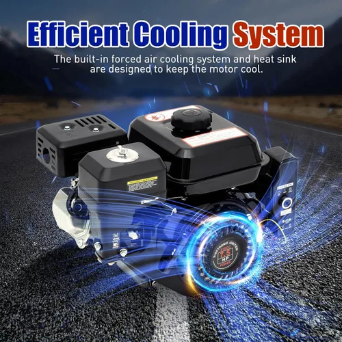 Vista 2 de Motor de gasolina de 212cc y 7.5HP, motor de 4 tiempos para Go Kart con arranque eléctrico, motor de gasolina con refrigeración por aire forzado