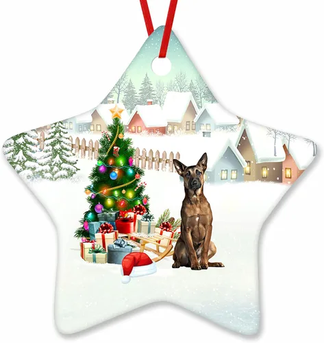 Vista 19 de Prezzy Airedale Terrier - Adorno para decoración de árbol de Navidad, regalos lindos para amantes de los perros, para familiares y amigos, nuevo
