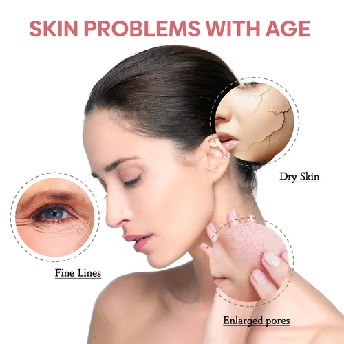 Vista 5 de Suero facial 5 en 1 con ácido hialurónico, niacinamida y vitamina C, suero antienvejecimiento para manchas oscuras, arrugas y acné, esencia de piel