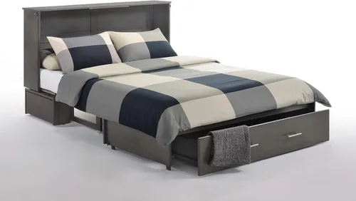 Vista 6 de Night & Day Furniture Sagebrush Murphy - Cama de armario con colchón, Queen, lavado a la piedra, número de modelo: MUR-SAGB-QEN-STW y MND-GMF-TRI-QEN