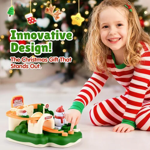 Vista 6 de Regalo de Navidad para Niño y Niña de 3 Años - Pista de Carreras de Autos Magnética para Niños Pequeños, Juguetes Educativos Stem para Nietos