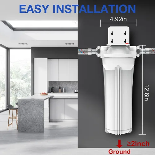 Vista 3 de SimPure Carcasa para filtro de agua para toda la casa, filtro de agua en línea para el hogar, filtro de sedimento universal de 10 pulgadas