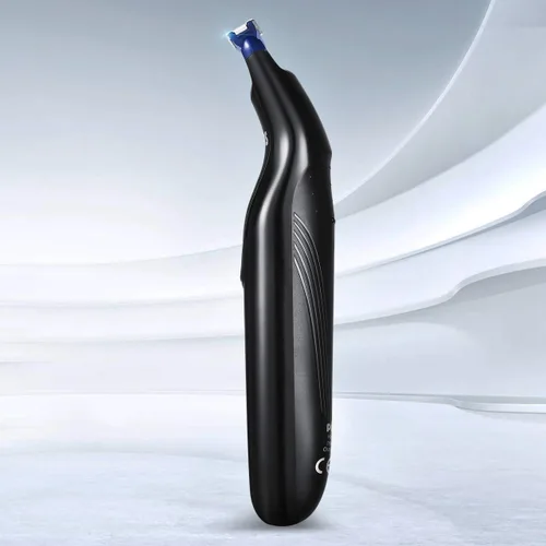 Vista 3 de POVOS Recortadora de barba de una hoja, afeitadora eléctrica bidireccional para depilación facial y corporal, kit de peluquería impermeable