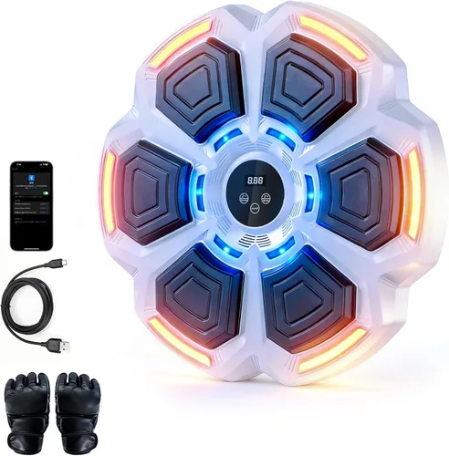 Vista 8 de LOLBOX Máquina de boxeo musical para adultos y niños, máquina de entrenamiento inteligente de boxeo, entrenamiento de perforación