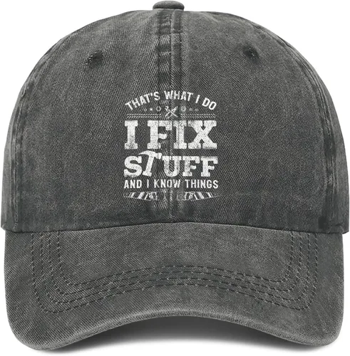 Vista 12 de I Fix Things Hat, I Fix Stuff and Know Things Sombrero para hombres, Thats What I Do I Fix Stuff Hat, Hat I Fix Stuff 8 (negro)