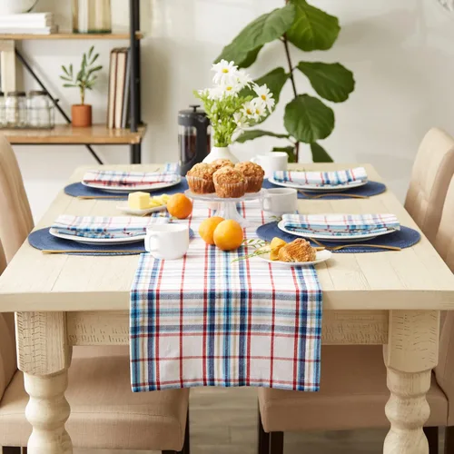 Vista 3 de DII Nantucket Kitchen Collection - Camino de mesa, algodón, lavable a máquina, 14x72 pulgadas