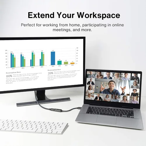 Vista 5 de IVANKY Adaptador activo DisplayPort a HDMI 4K @60Hz, DP unidireccional a Gris