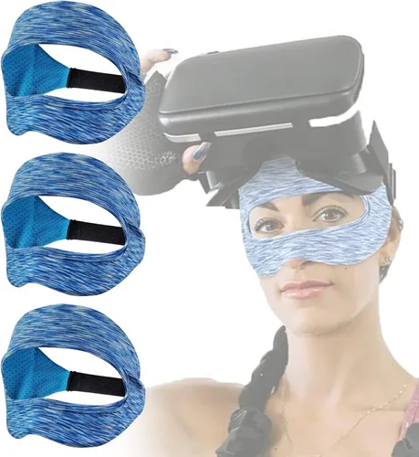 Vista 8 de Vr - Funda para máscara de ojos, 3 piezas, universal, ajustable, lavable, transpirable, para Oculus Quest 2, entrenamientos de realidad virtual