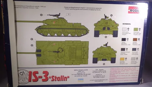 Vista 2 de Roden is-3 Stalin Military Tank Model Kit