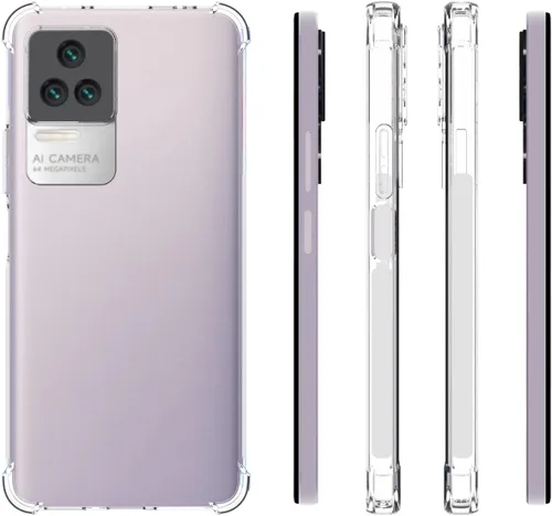 Vista 2 de USTIYA Funda para Xiaomi Poco F4/Redmi K40s 5G Clear TPU Cuatro Esquinas Cubierta Protectora Transparente Suave Funda