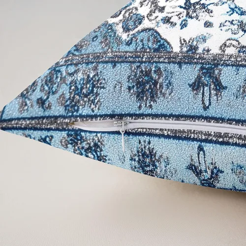 Vista 5 de Erosebridal Paquete de 2 fundas de almohada bohemias de 16 x 16 pulgadas, fundas de almohada de mandala azul turquesa, fundas de cojín retro