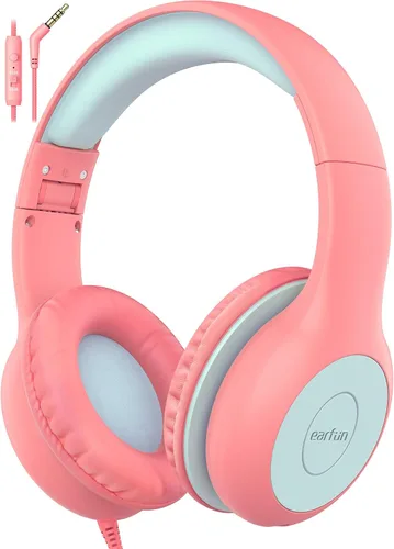 Vista 16 de EarFun K1 - Auriculares para niños con cable con micrófono, auriculares