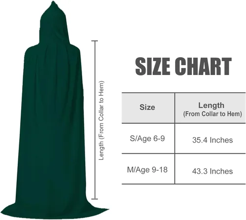 Vista 4 de Uttpll Capas de terciopelo para niños, capa con capucha para Navidad, Halloween, fiesta de cosplay