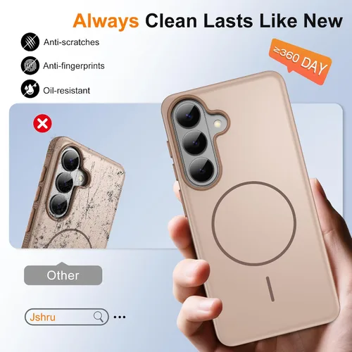 Vista 16 de Jshru Funda para Samsung Galaxy S26 Plus/Galaxy S25 Plus: para Galaxy S24 Plus [compatible con Magsafe] [2 protectores de pantalla HD] cubierta