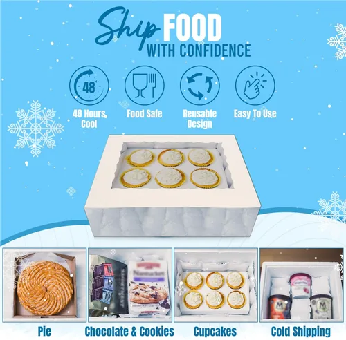 Vista 5 de Paquetes Fríos de Envío Hielo Seco para Envío de Alimentos Congelados, Láminas Flexibles de Paquetes de Hielo Frío para Hieleras, Paquetes de Hielo