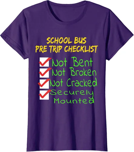Vista 10 de Camiseta de camionero para conductor de autobús escolar CDL, Negro, S