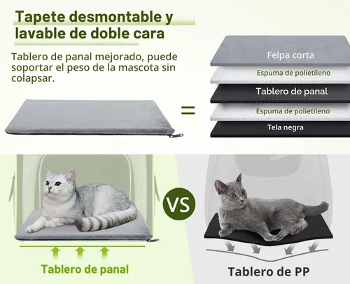 Vista 6 de Pecute - Mochila para mascotas, extensible con malla transpirable para perros pequeños, gatos, mochila para mascotas, para senderismo, viajes