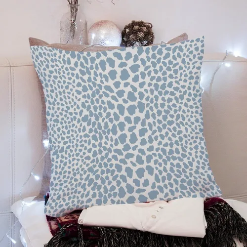 Vista 6 de Funda de almohada con estampado de leopardo y guepardo azul claro, funda de cojín a rayas de animales africanos, funda de almohada rústica