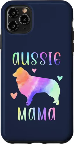Vista 13 de iPhone 16 Aussie Mama Australian Shepherd Mom Rainbow Watercolor Case