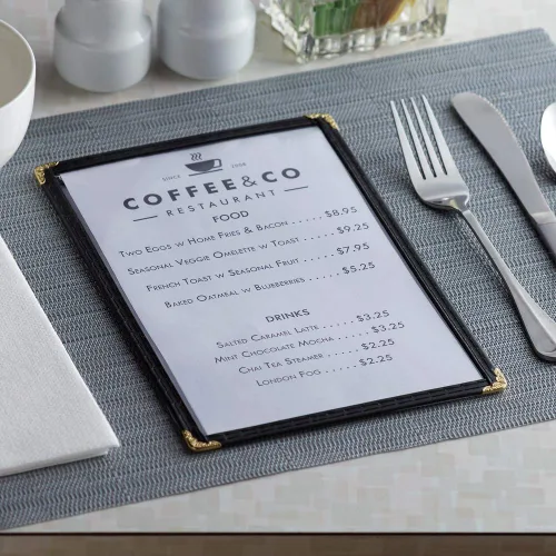 Vista 5 de 25 unidades de fundas para menú – de una página, compatible con papel de 8.5 x 11 pulgadas, soporte para menú, fundas para menú de restaurante
