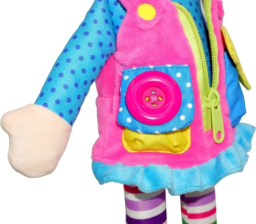 Vista 7 de June Garden Dressy Friends Belle de 15.5 pulgadas, muñeca de peluche educativa para niños y niños pequeños de 2 años en adelante, juguete suave