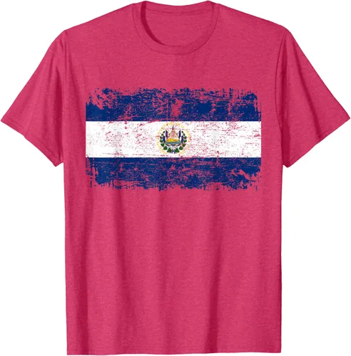 Vista 25 de EL SALVADOR Bandera Vintage Hombres Mujeres Niños Camiseta EL SALVADOR