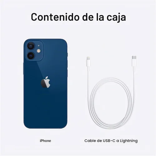 Vista 5 de Apple iPhone 12 mini (256GB, azul) [bloqueado] + suscripción a empresa de telefonía