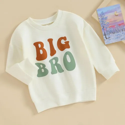Vista 2 de Big BrotherSister Little BrotherSister Matching Outfits Infant Toddler Baby Girl Boy Sweatshirt RomperShirt Top