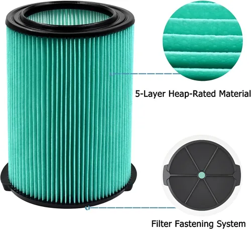 Vista 4 de VF6000 Filtro de repuesto para aspiradoras Ridgid en seco y húmedo de 5 a 20 galones WD5500 WD0671 WD6425 WD7000 WD1280 WD1851 WD1680 WD1956 RV2400A