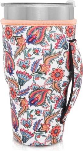 Vista 39 de Fundas Aislantes de Neopreno Portavasos con Asa para Vasos Tumbler de 20oz, Funda Reutilizable para Café Helado Para Tazas de Café de 30oz - 32oz