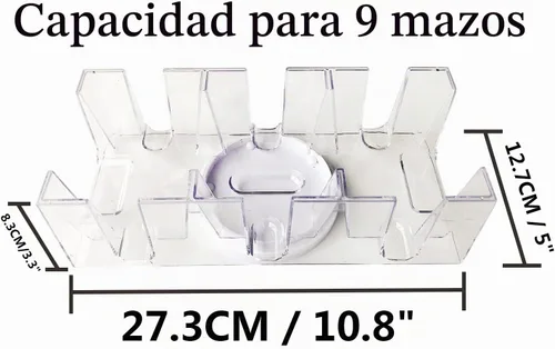 Vista 2 de Yuanhe - Bandeja giratoria para cartas de 9 barajas, soporte para cartas