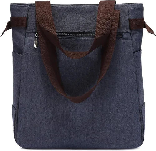 Vista 3 de KAUKKO Women Canvas Handbag Shoulder Bag Cat Big Tote Bag