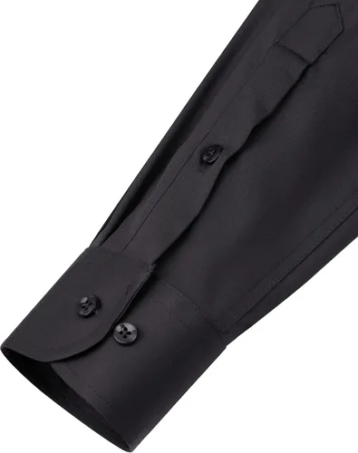 Vista 6 de Alimens & Gentle Camisas de vestir para hombre, de manga larga, elásticas, sin arrugas, unicolor, formal, con botones, con bolsillo