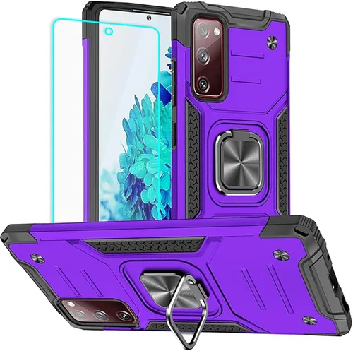 Vista 9 de HNHYGETE Funda para Galaxy S20 FE 5G con protector de pantalla: grado militar 360 giratorio Kickstand a prueba de golpes - Samsung Galaxy S20 FE 5G