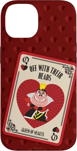 Vista 4 de Disney Carcasa para iPhone 17, diseño de villanos, la reina de corazones con sus cabezas, color rojo