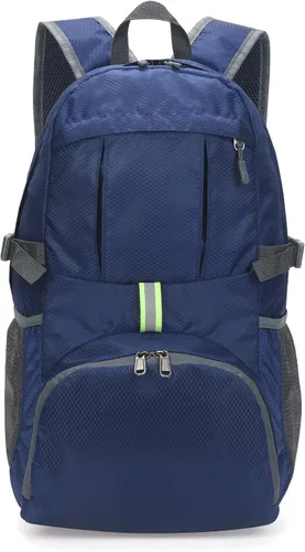 Vista 10 de Yaopeing Mochila ligera, plegable de 25 litros, resistente al agua, bolsa de hombro de viaje al aire libre para mujeres y hombres, color negro