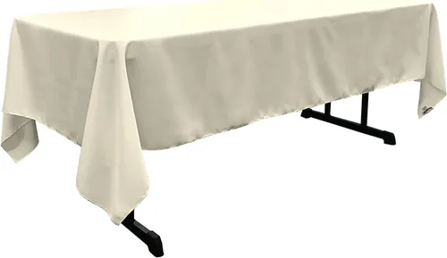 Vista 92 de LA Linen Mantel rectangular lavable de popelín de poliéster, resistente a las manchas y a las arrugas, cubierta de mesa 60x84, mantel de tela