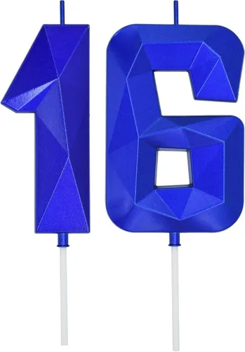 Vista 15 de DERVENTA Vela Grande de Cumpleaños Número 3D Verde Luminoso de 3.7 Pulgadas Celebración de Fiesta Aniversario Decoración Adorno para Pastel 1 Pieza