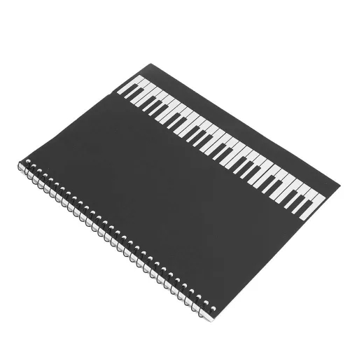 Vista 2 de RiToEasysports Stave Notebook, 50 Pages Musical Notation Staff Notebook Music Manuscript Writing Paper (Black Piano) Sheet Music Notebook Staff