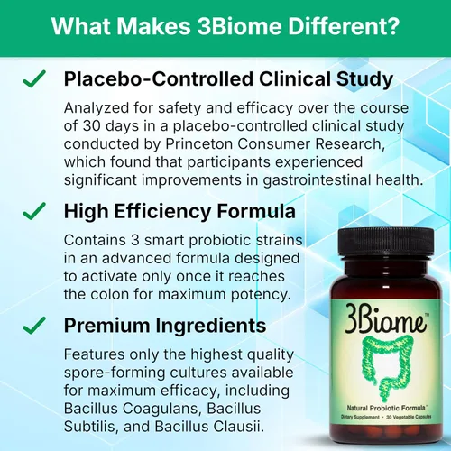 Vista 4 de 3Biome - Suplemento probiótico natural - Sin GMO, vegano, sin gluten