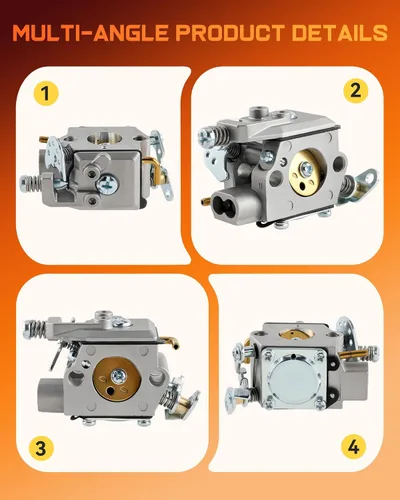 Vista 6 de RY3716 Carburador para Ryobi RY3714 RY3716 RY 3714 3716 Motosierra de gas Carb con bombilla de cebador Filtro de combustible de bujía 309376002