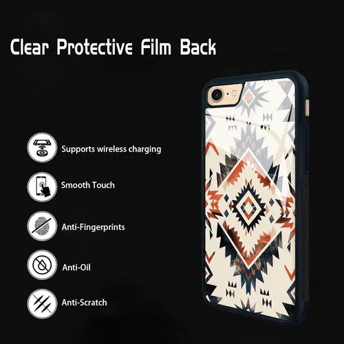 Vista 3 de Funda de teléfono Qizijio estilo azteca a prueba de golpes y protectora para iPhone 7/8/SE