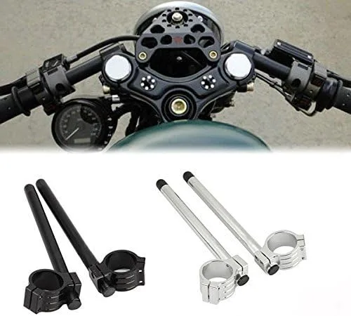 Vista 4 de Horquilla Clip-ons Manillar CNC Riser Regular Manillar para Suzuki Yamaha 1969-1982 (1.614 in)