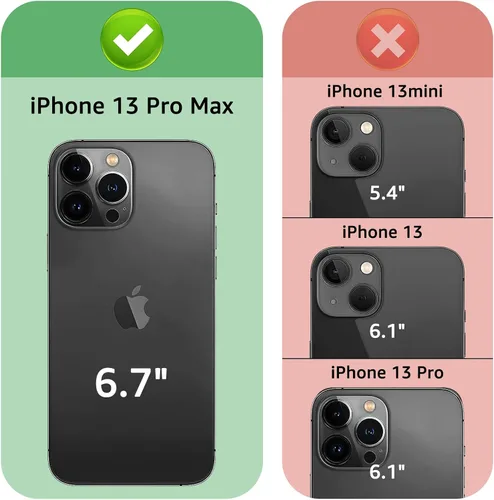 Vista 2 de XcaseBar Funda tipo cartera para iPhone 13 Pro Max de 6.7 pulgadas con cremallera y tarjetero de crédito【Bloqueo RFID】, funda de teléfono tipo libro