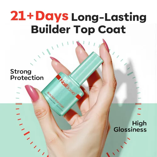 Vista 5 de modelones Capa superior de gel constructor de uñas, constructor transparente 2 en uno para uñas, lámpara LED curada, capa superior fortalecedora