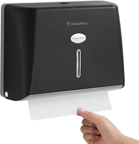 Vista 10 de Dispensador de toallas de papel para montaje en pared, dispensador de toallas de papel multipliegue adhesivo sin taladrar para baños de caravanas