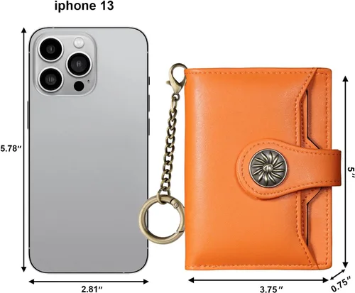 Vista 2 de Travelambo Rfid Wallet - Cartera de cuero para mujer Naranja Moda