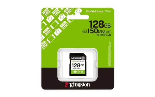 Vista 3 de Kingston Tarjeta SD Canvas Select Plus de 128 GB Hasta 150 MB/s Clase 10, UHS-I, U1, V10 SDS3/128GB Hasta 150 MB por S Read, V10, Kingston