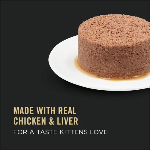 Vista 2 de Purina Pro Plan Paté, alimento húmedo para gatitos con alto contenido de proteínas, DEVELOPMENT entrée de pollo e hígado - (paquete de 24) latas
