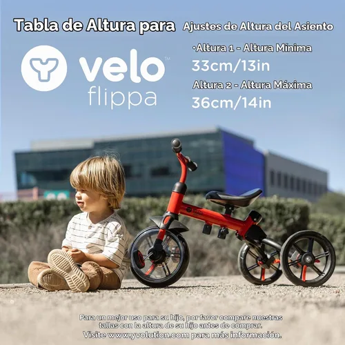 Vista 8 de Yvolution Y Velo Flippa - Triciclo convertible a bicicleta de balance 4 en 1 para pequeños de 2 a 5 años Rojo
